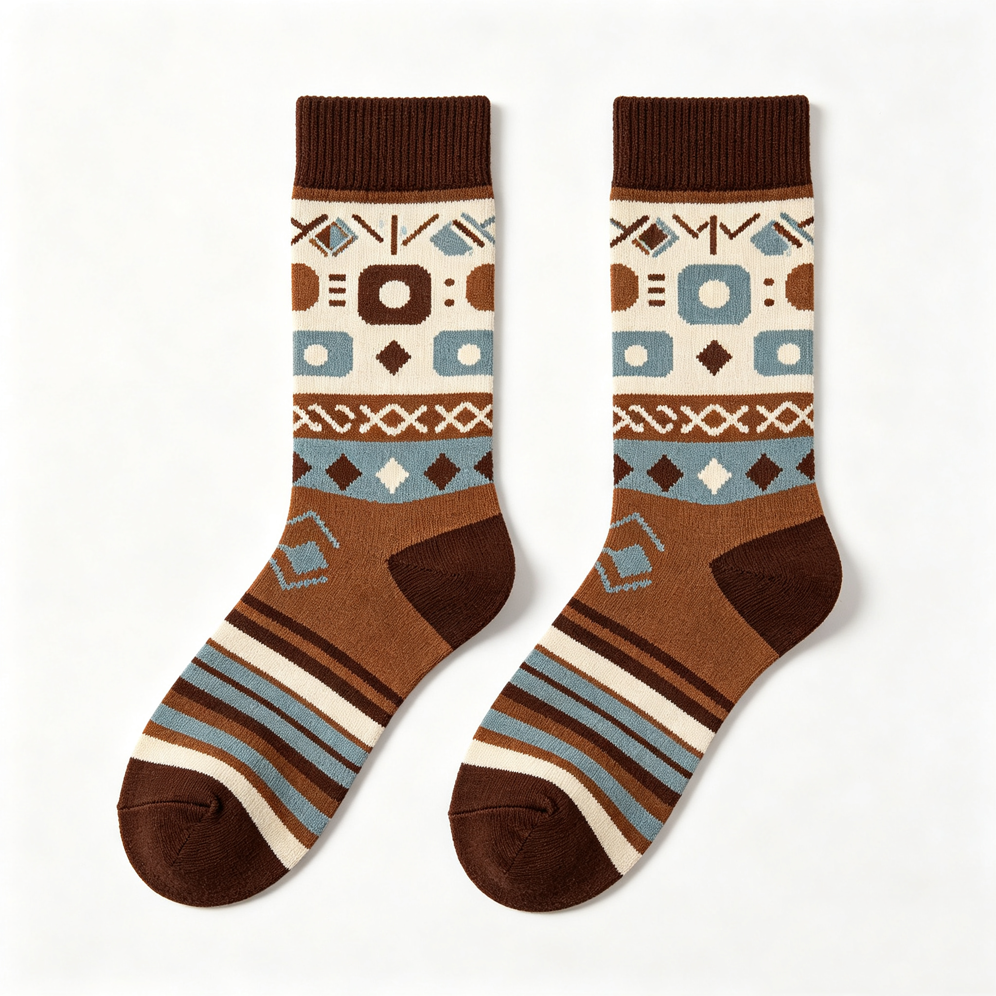 Retro Aztec Geometric Men Crew Socks