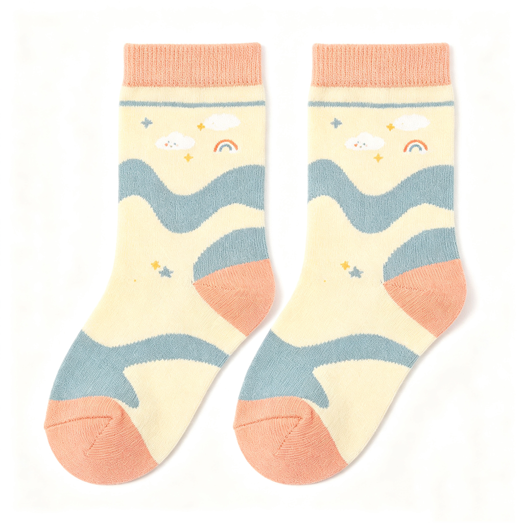 Rainbow Cloud Star Kids Crew Socks