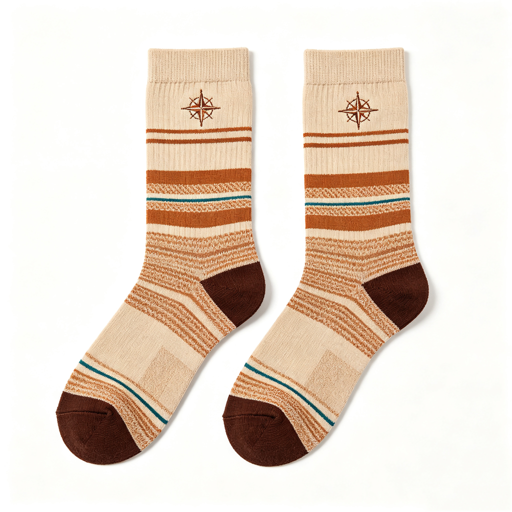 Compass Striped Men Crew Socks