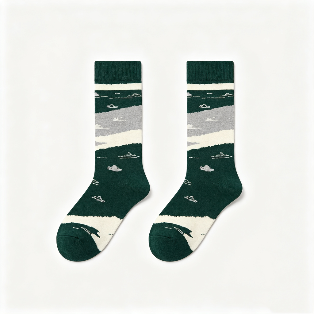 Rolling Hills Landscape Men Crew Socks