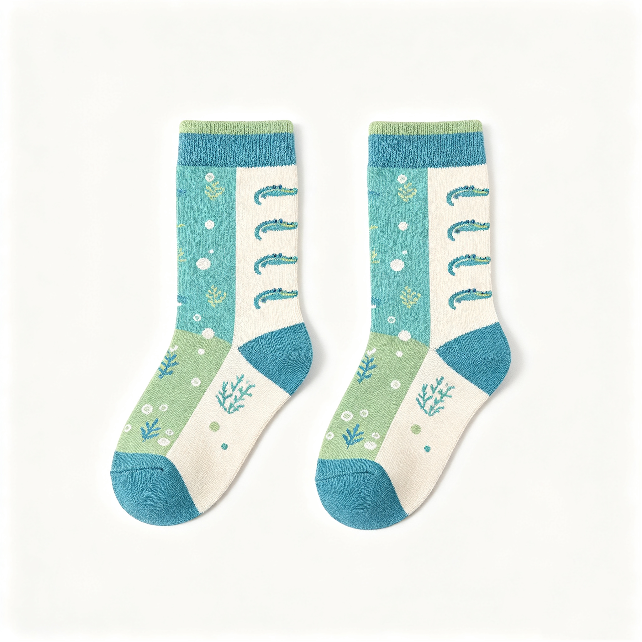 Underwater Crocodile Kids Crew Socks