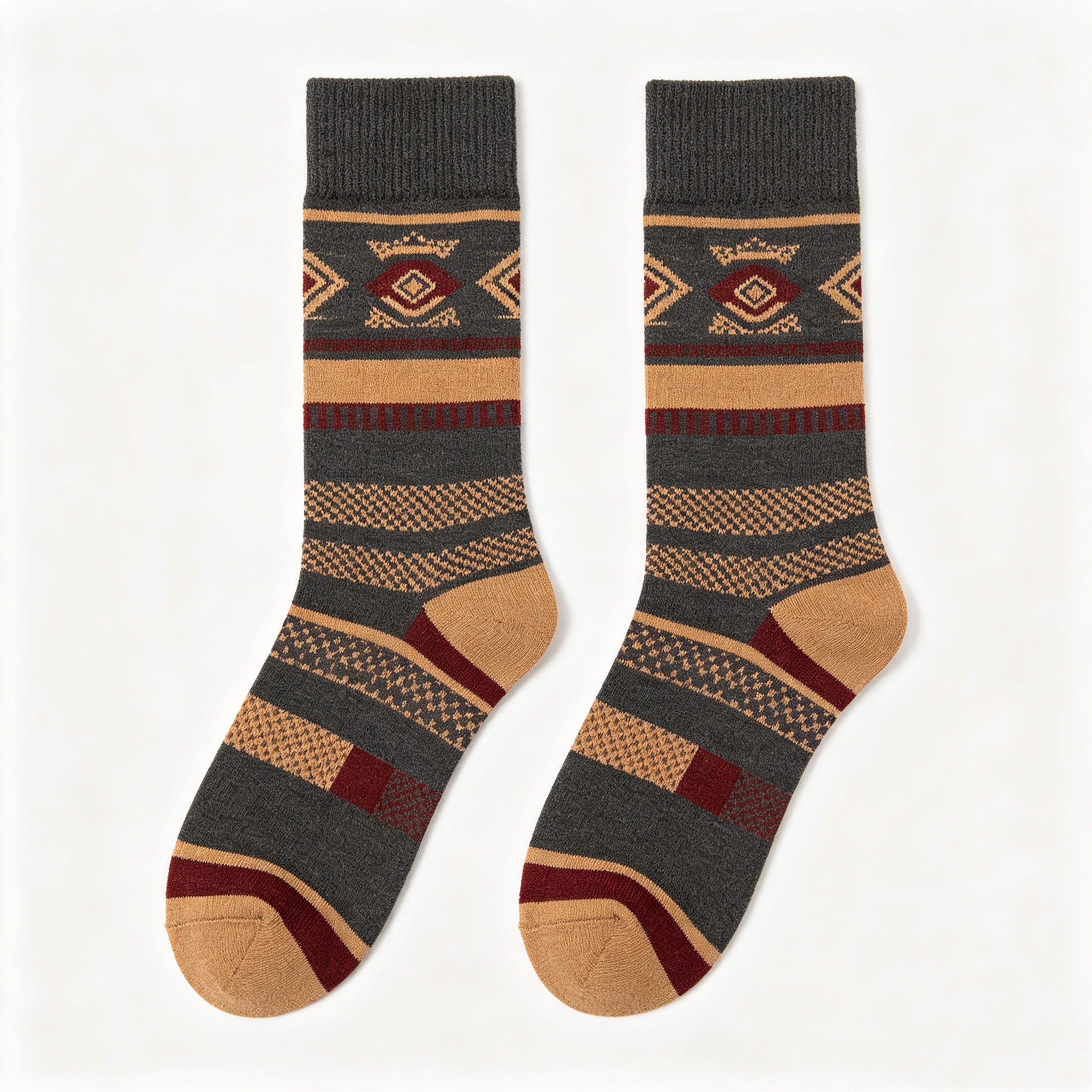 Aztec Inspired Stripe Men Crew Socks
