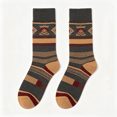 Aztec Inspired Stripe Men Crew Socks