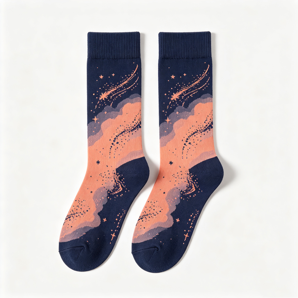Dreamy Night Sky Meteor Galaxy Women Crew Socks