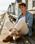 Compass Striped Men Crew Socks