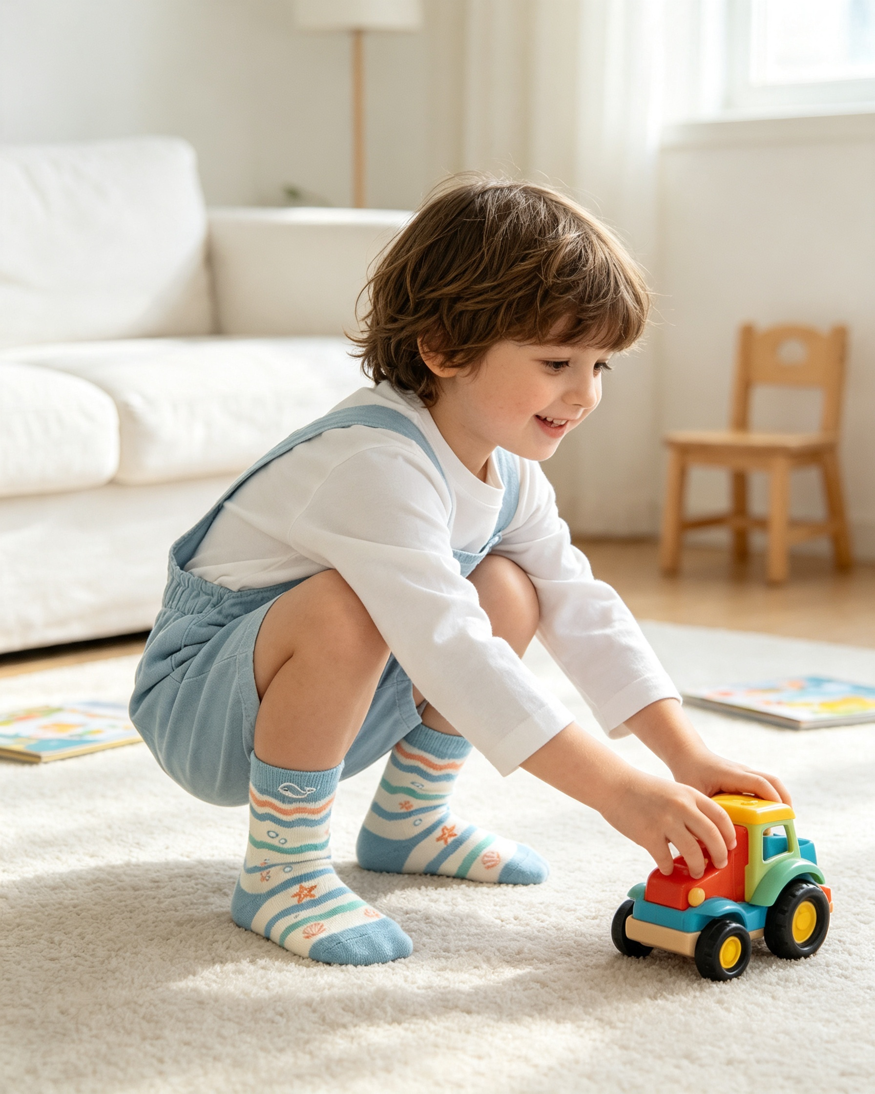 Whale Wave Ocean Kids Crew Socks