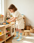 Ocean Wave Sun Shell Kids Crew Socks