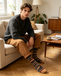 Aztec Inspired Stripe Men Crew Socks