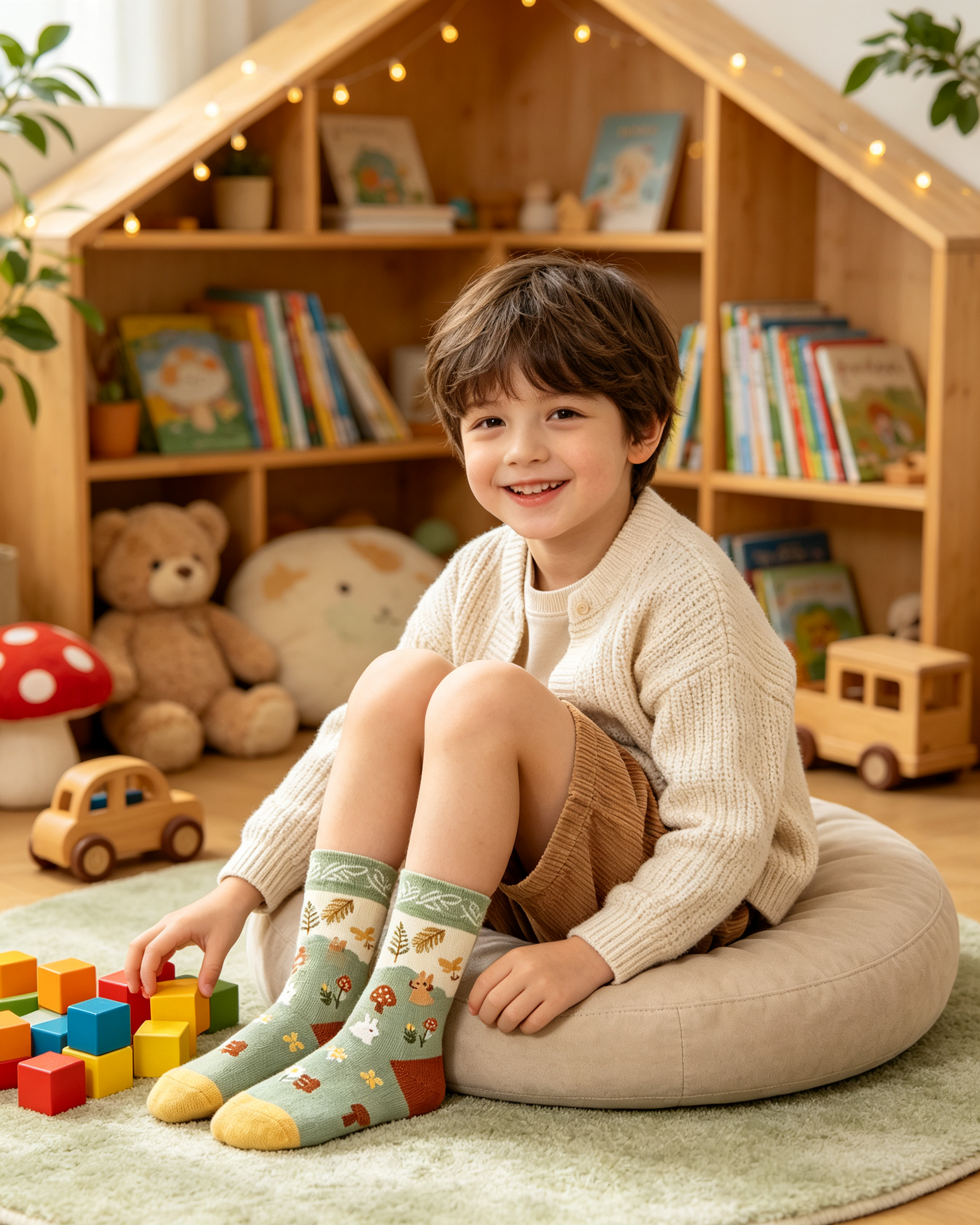 Forest Rabbit Daisy Kids Crew Socks