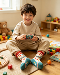 Vintage Train Polka Dot Kids Crew Socks