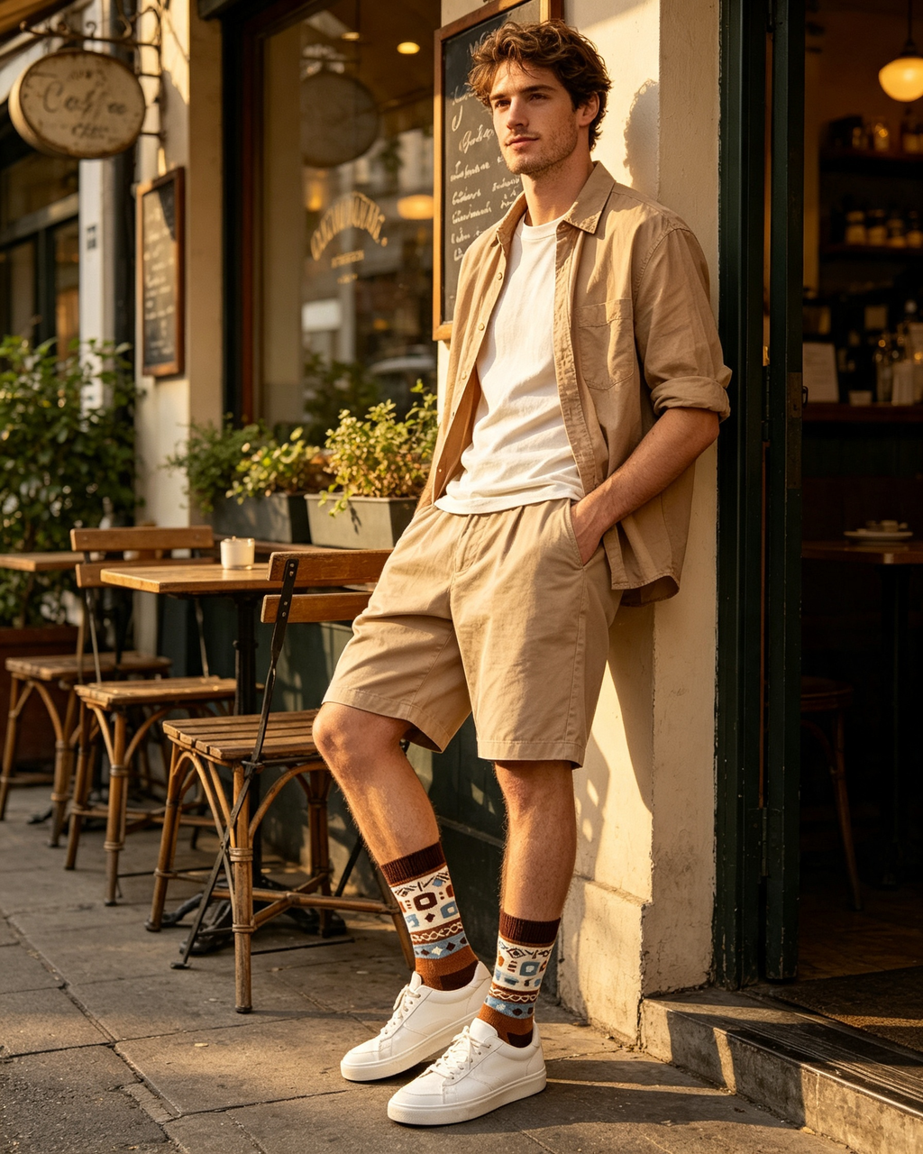 Retro Aztec Geometric Men Crew Socks
