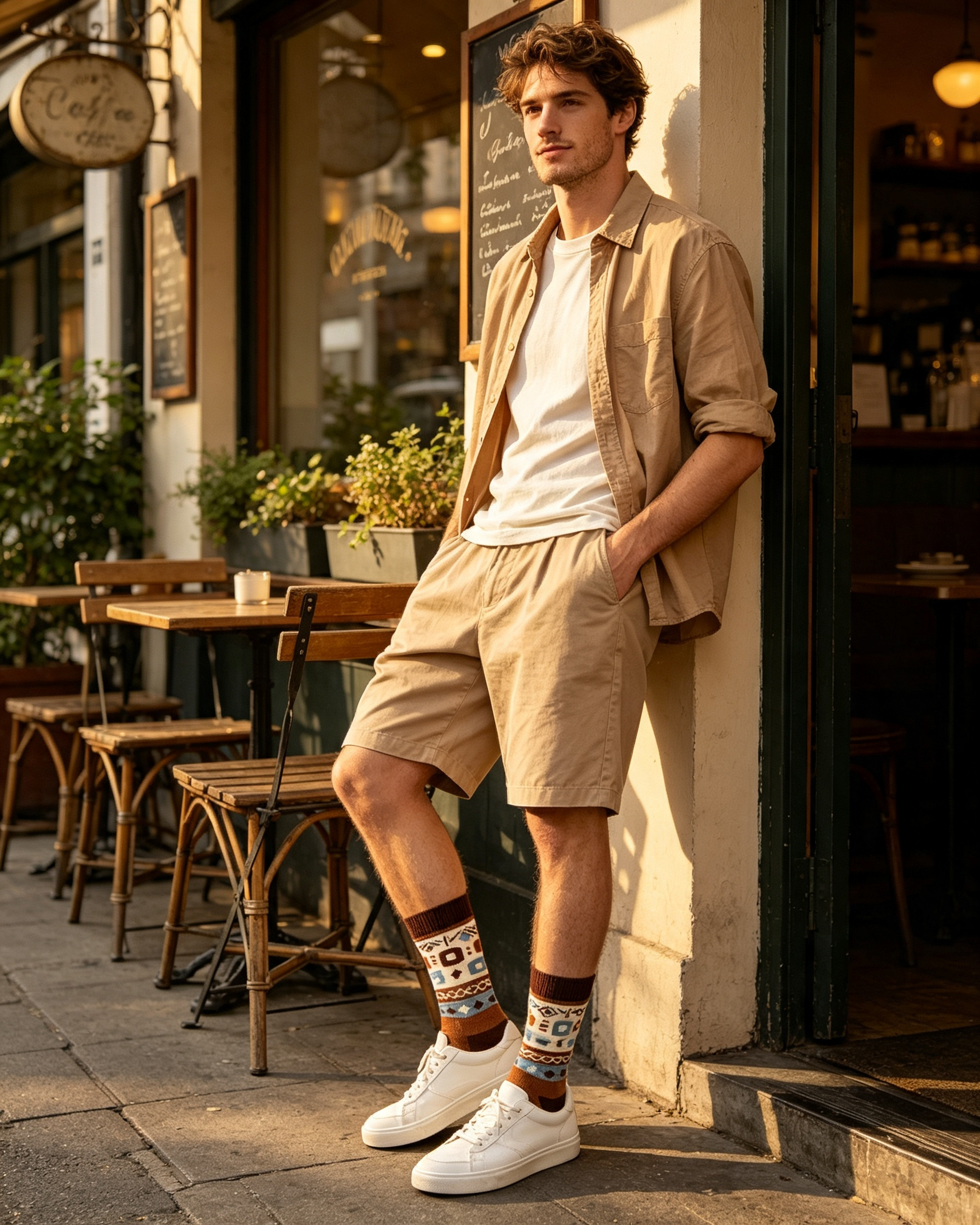 Retro Aztec Geometric Men Crew Socks