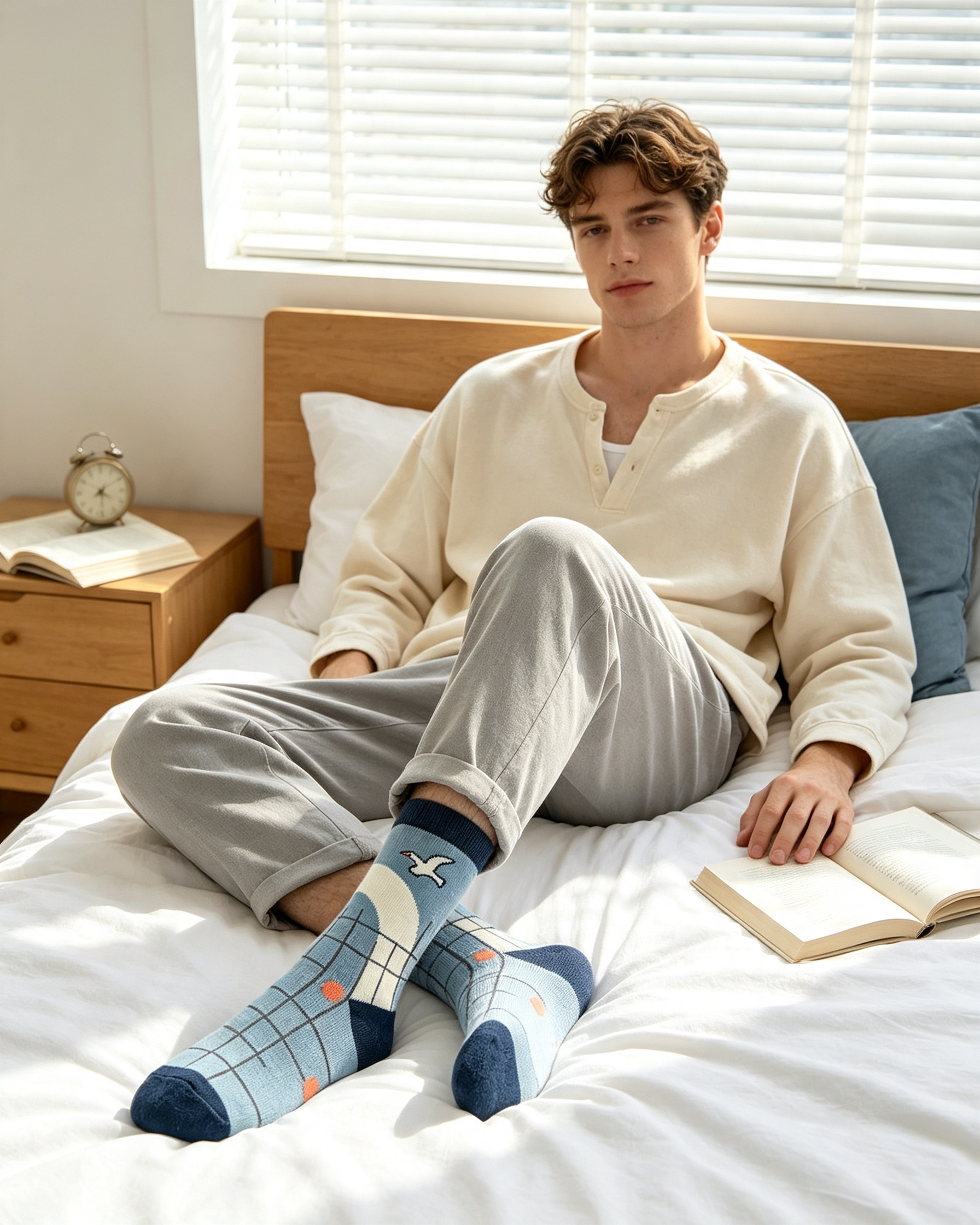 Seagull Coastal Art Men Crew Socks