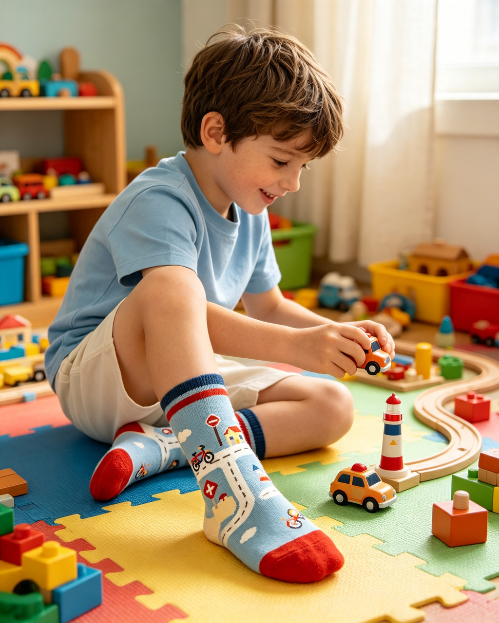 Road Bicycle Town Kids Crew Socks