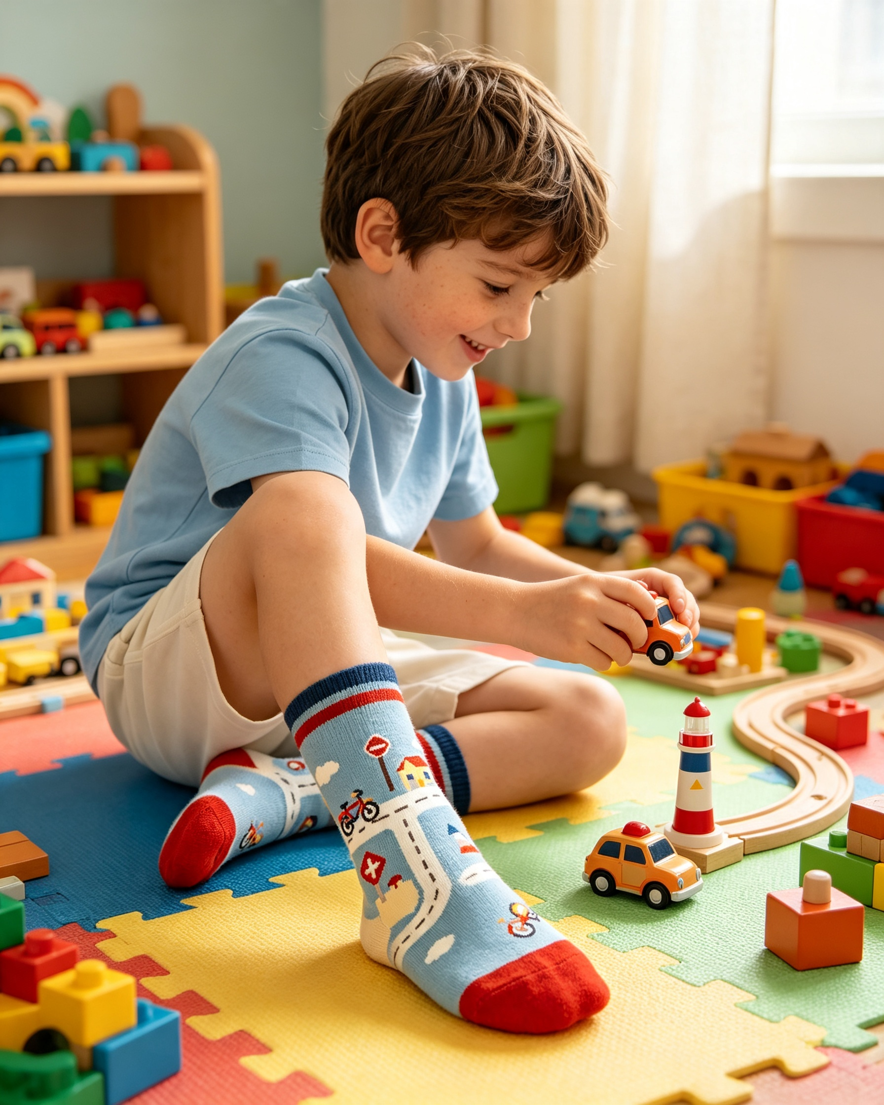 Road Bicycle Town Kids Crew Socks
