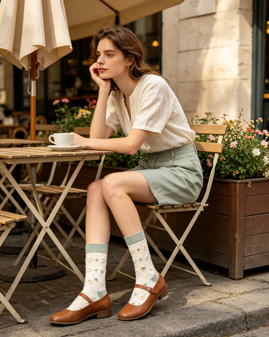 Off‑White Daisy Dragonfly Jacquard Women Crew Socks